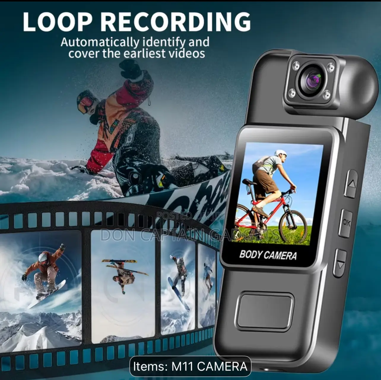 M11 Body Cam Mini Full Hd 2mp Rotating Lens Wearable Action Cam