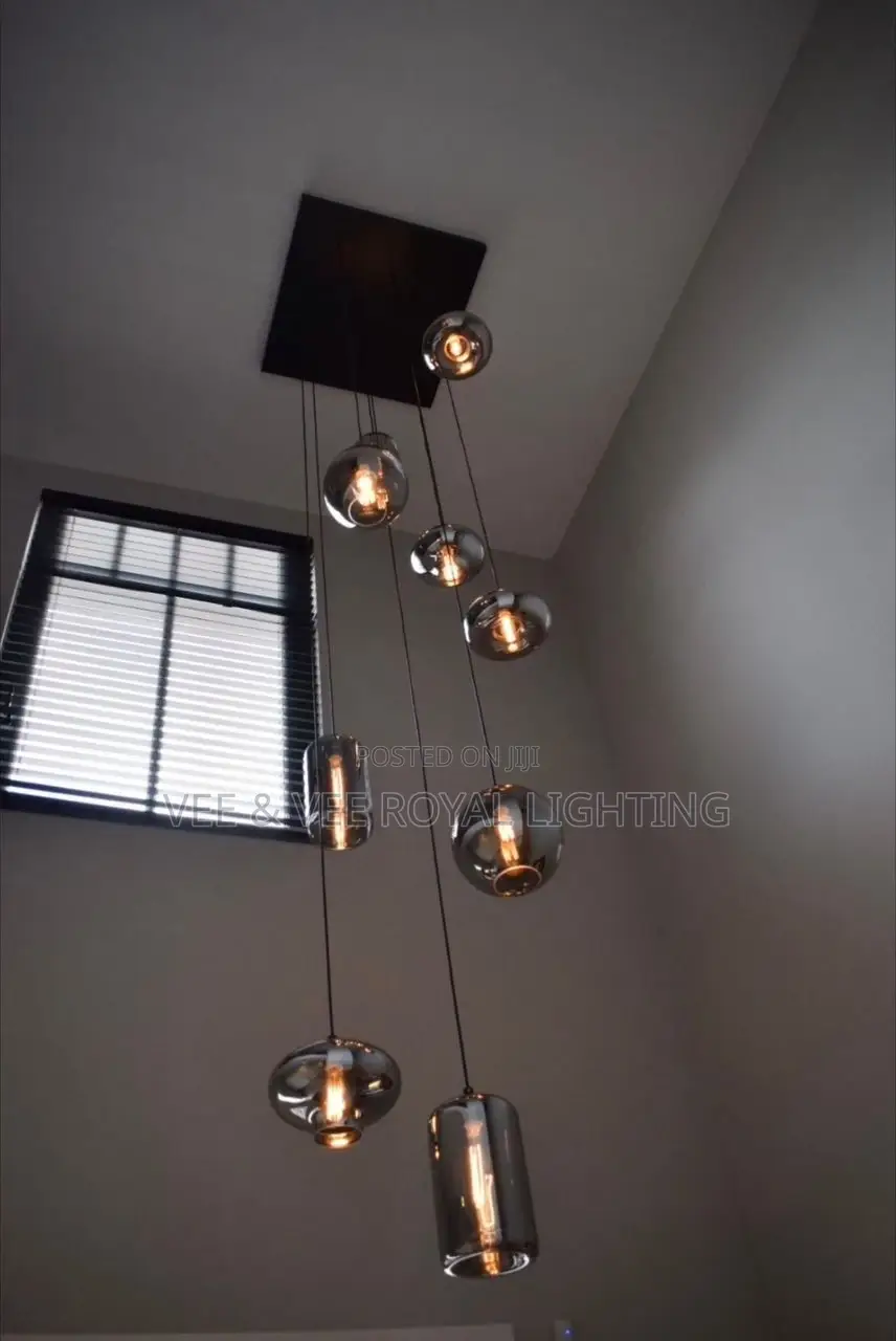Modern - Smoked Glass Void Chandelier – Staircase, High Ceiling, Void