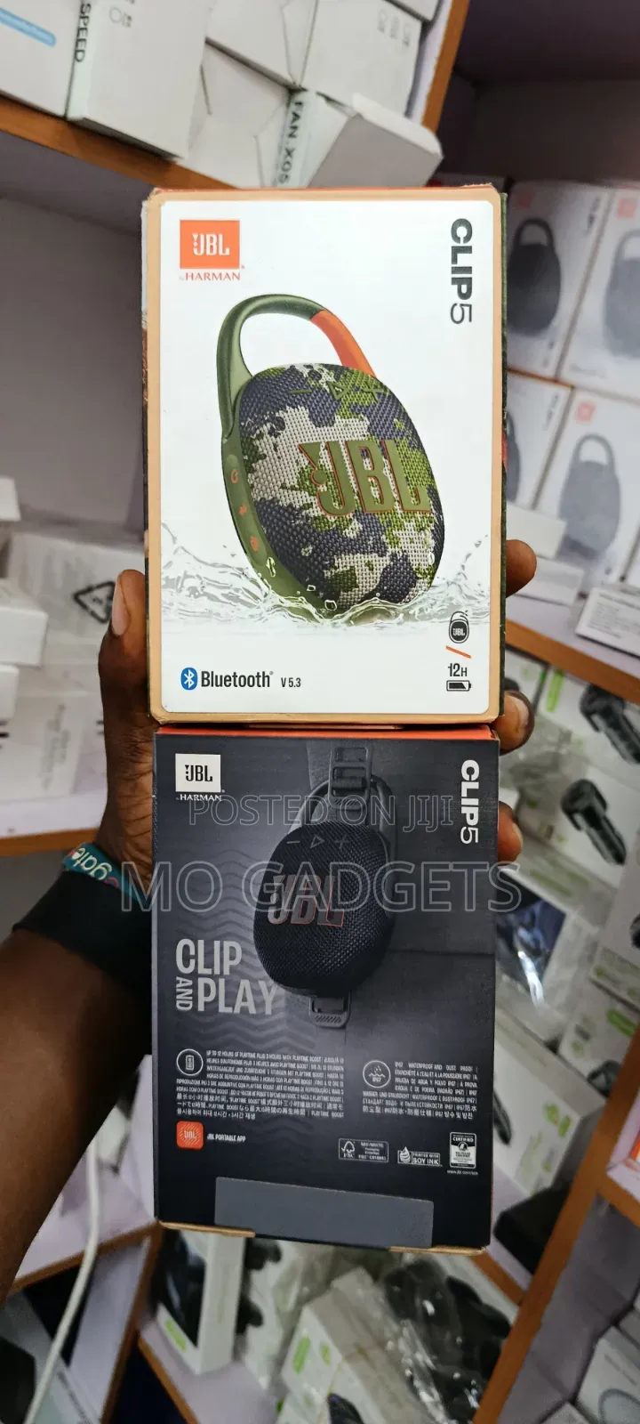 Original JBL Clip 5 Portable Bluetooth Speaker Brand New(Camo Black)