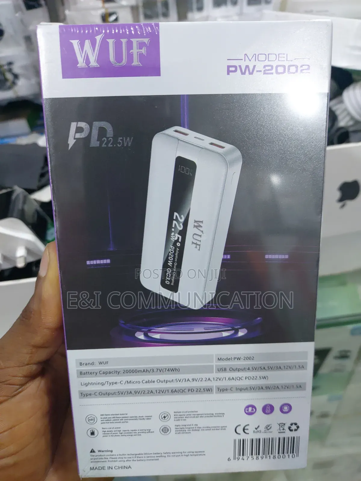 Wuf Power Bank 20000mah 22.5watts