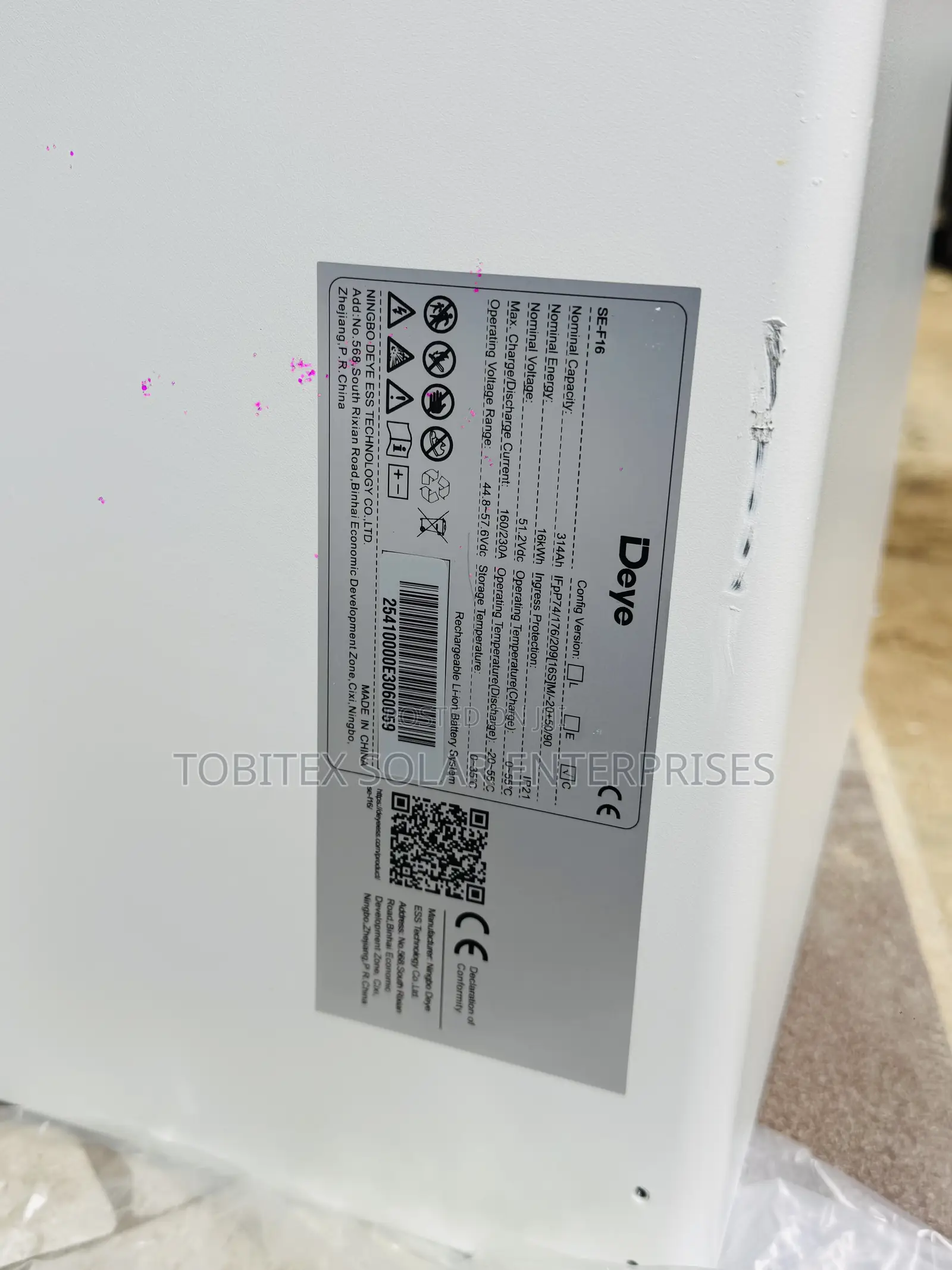 16kwh Deye Solar Lithium Ion Battery