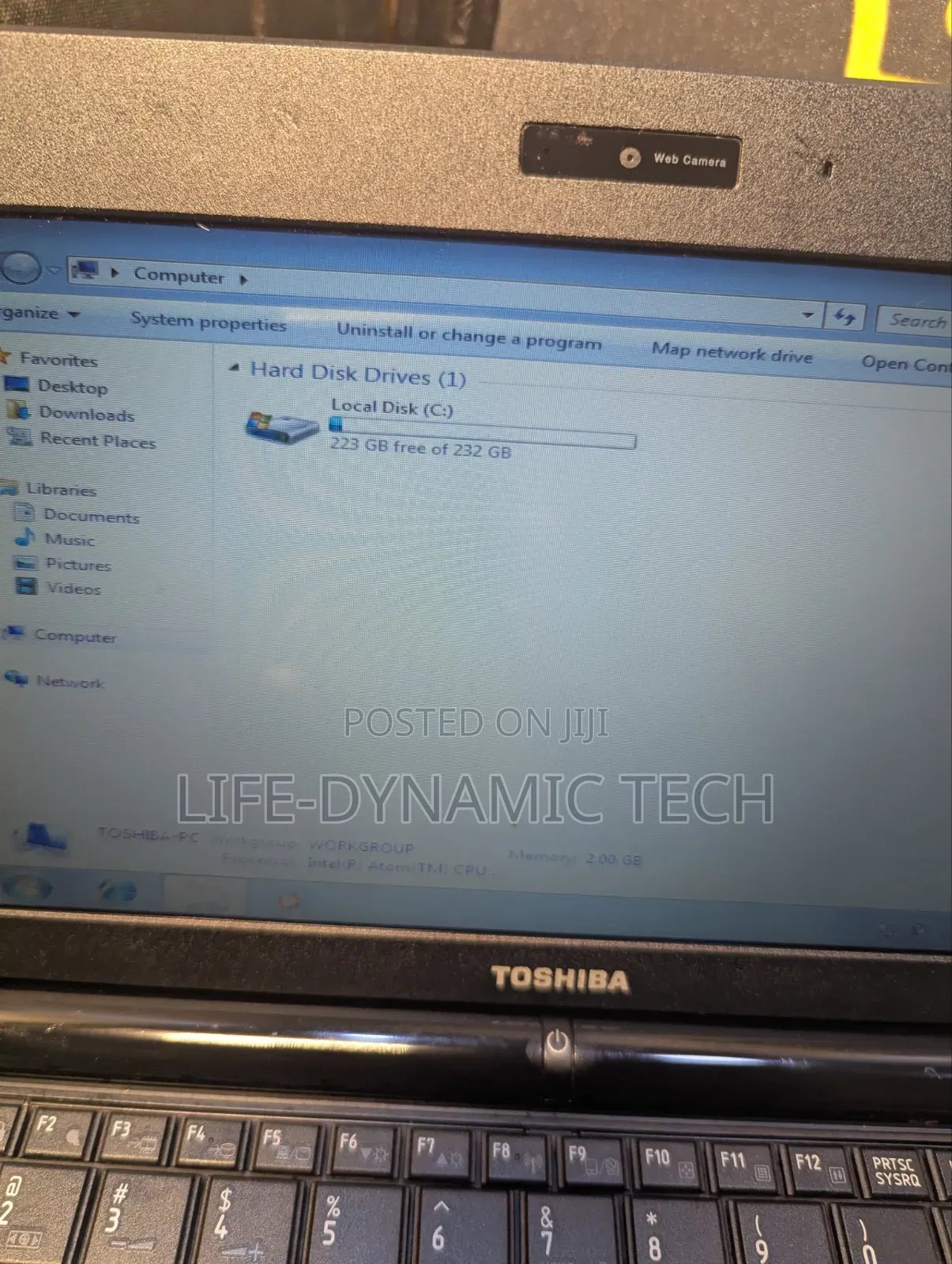 Laptop Toshiba NB520 2GB Intel Atom HDD 250GB