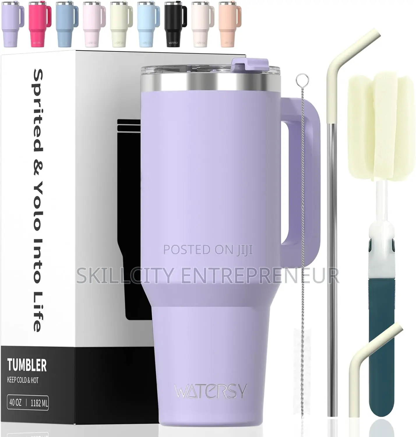 Straw Lid Double Insulated Reusable Stainless Steel Water Bottle