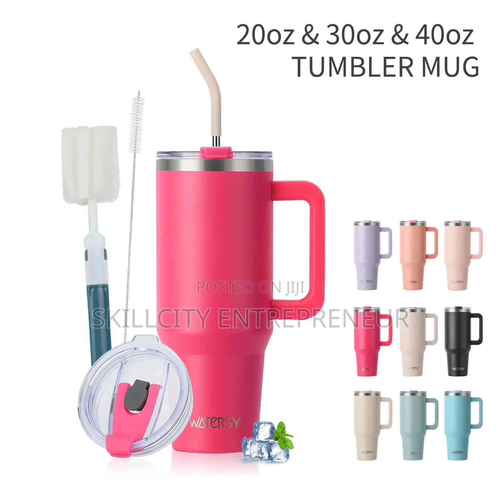 Straw Lid Double Insulated Reusable Stainless Steel Water Bottle