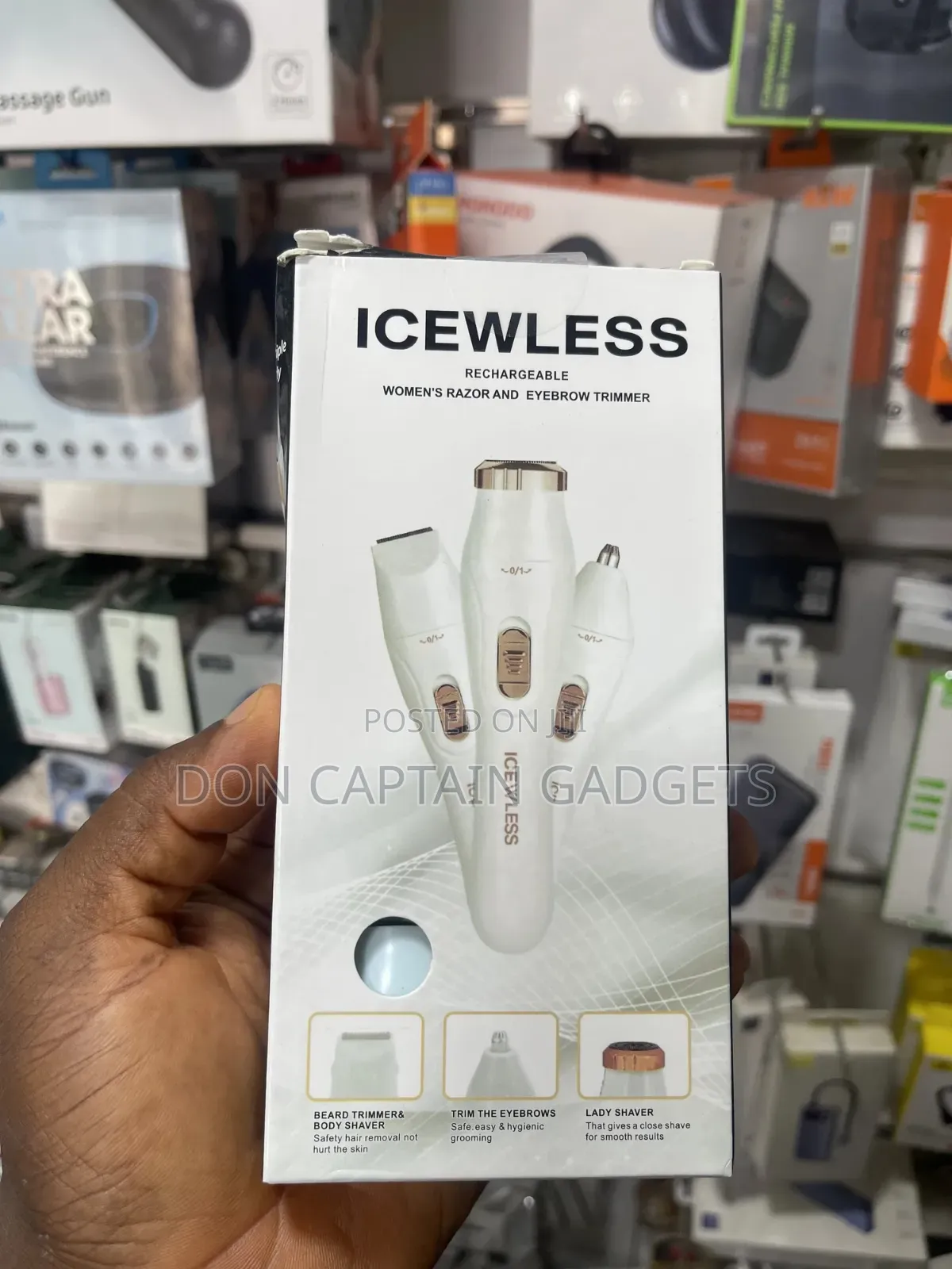 Rechargeable Hair Removal Set 3 in 1 / Icewless Women Razor Eyebrow