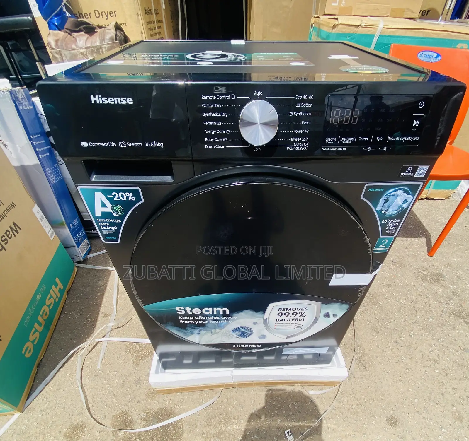 Hisense Inverter 10.5kg Wash and Dryer, Front Load Automatic