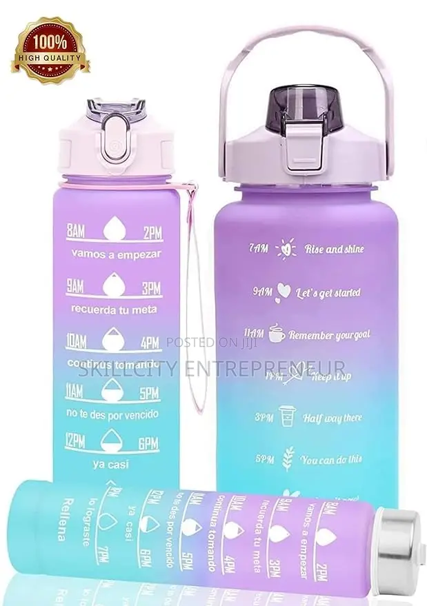 Motivational Water Bottle Combo Set