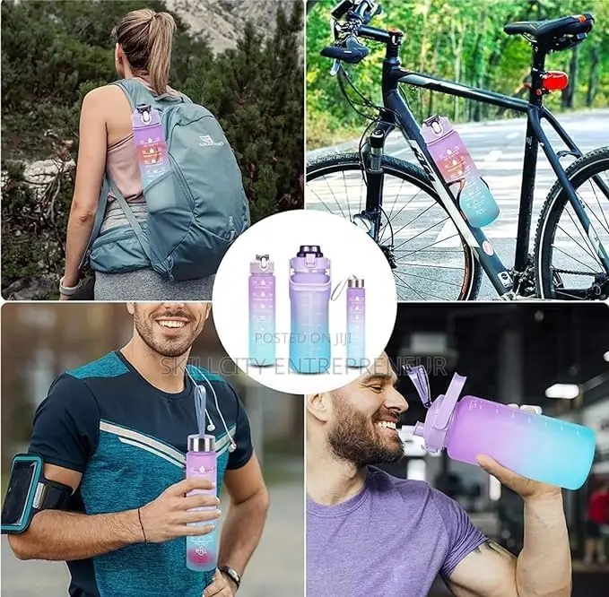 Motivational Water Bottle Combo Set