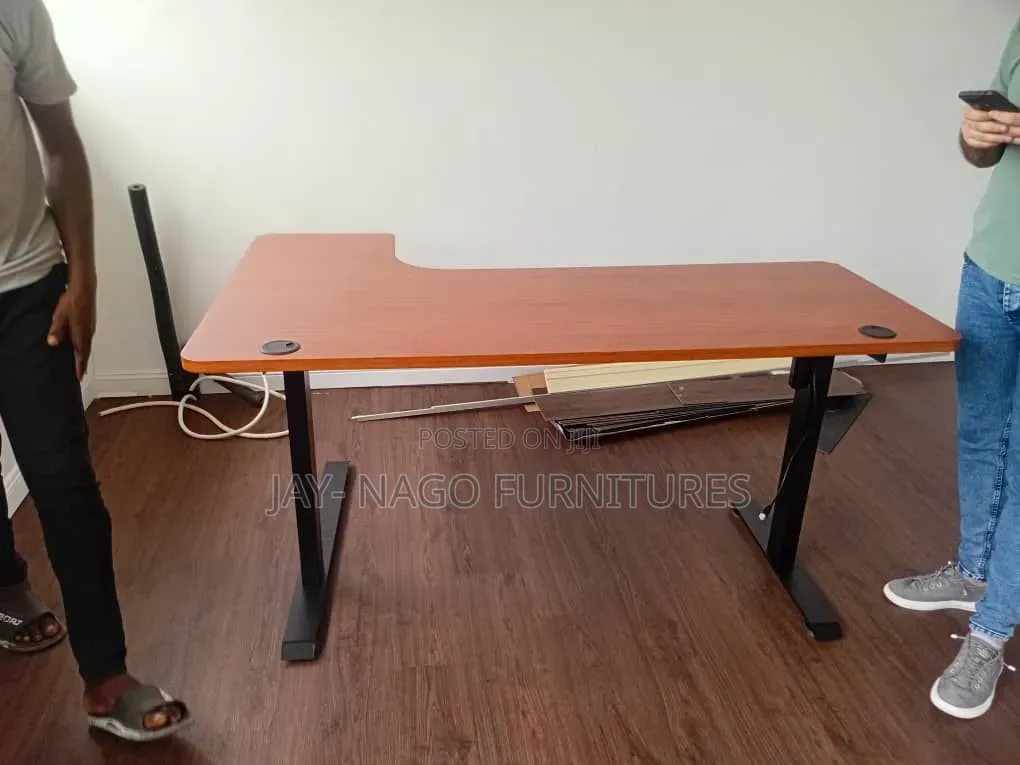 Wooden Colour Electric Adjustable Table