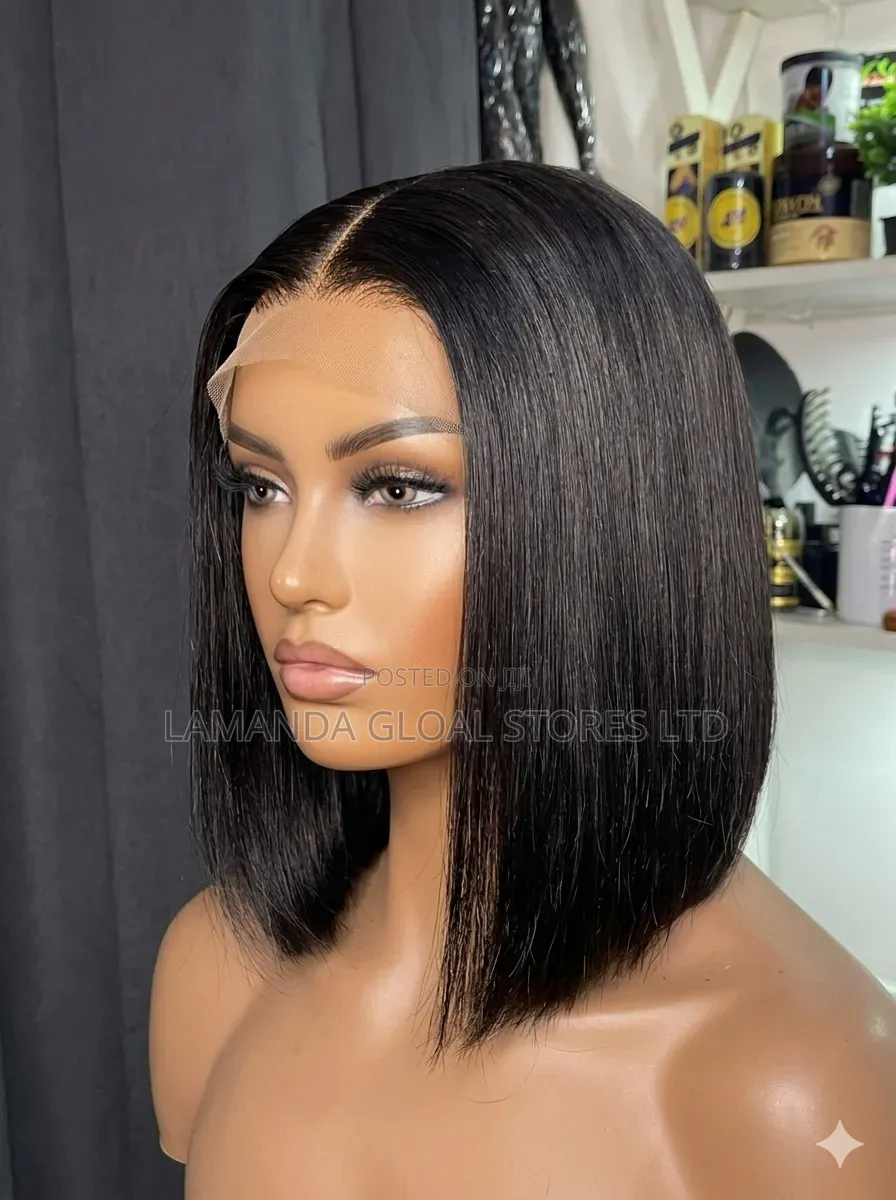Premium Kimk 10-Inch Closure Pure Human Hair Bob Wig