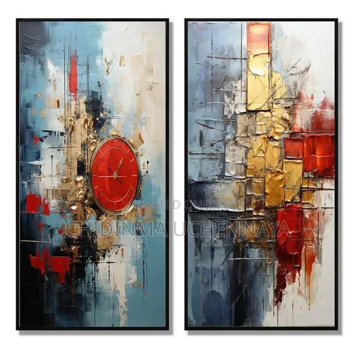 2pcs/Set Abstract Geometric Canvas Artwork