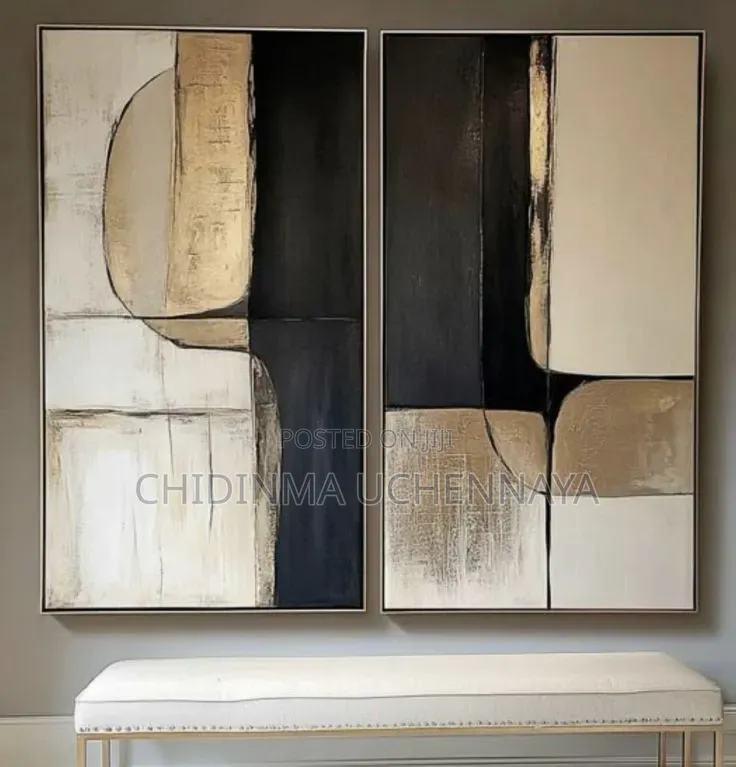 2pcs/Set Abstract Geometric Canvas Artwork