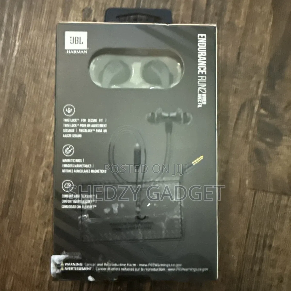 JBL Endurance Run 2 Wired Waterproof Sport Black - New