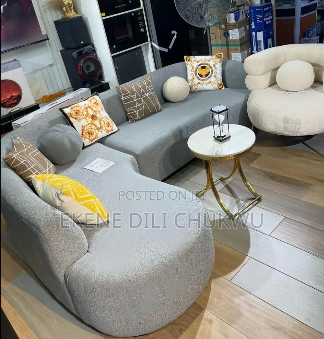 Modern Curved Luxury Sofa Set With Contemporary Organic Design