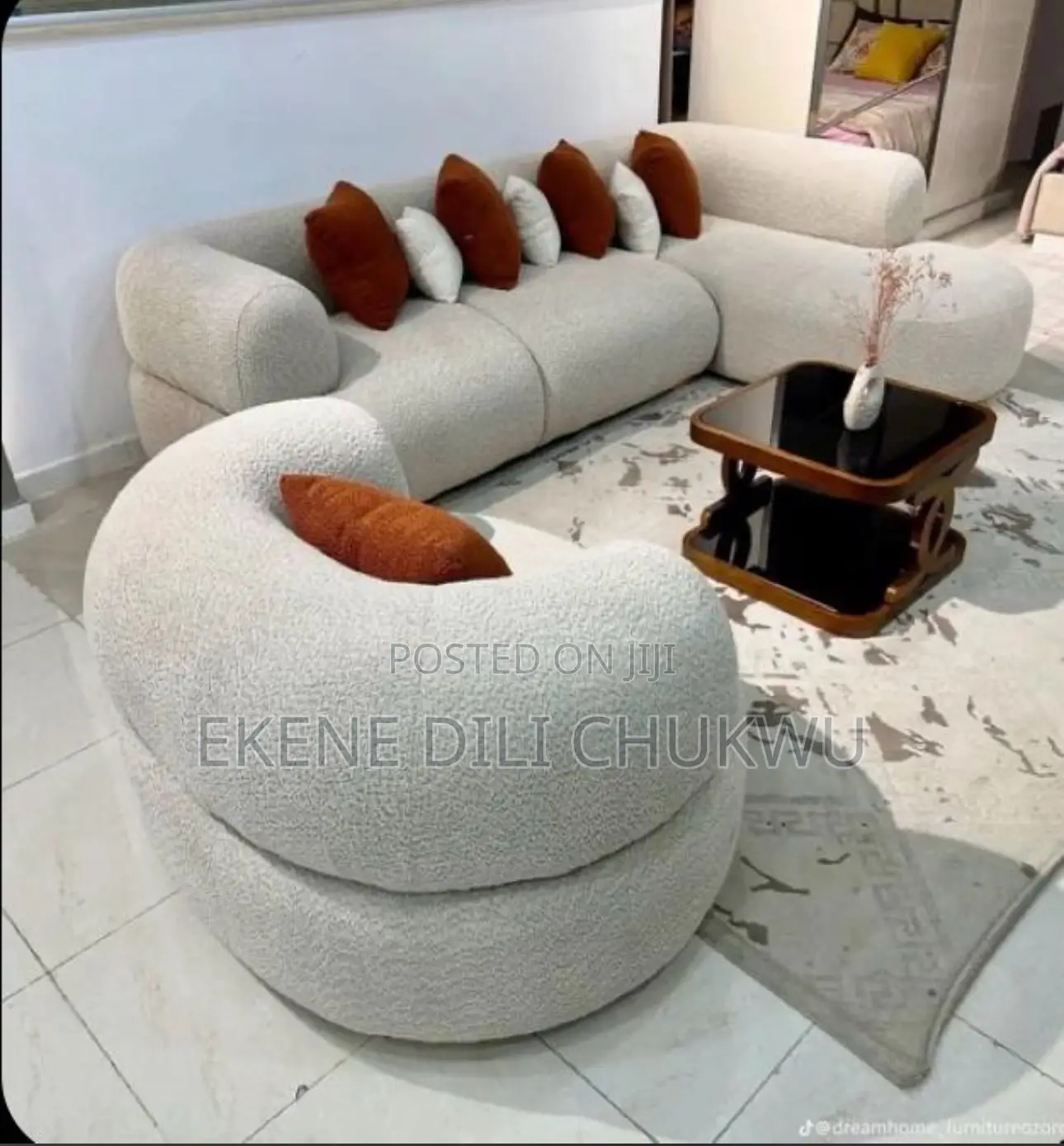 Modern Curved Luxury Sofa Set With Contemporary Organic Design