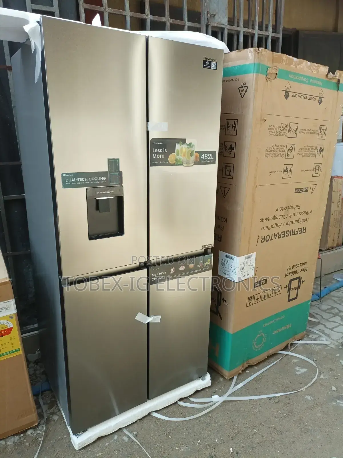 Hisense 482l Multi-Door Refrigerator With Water Dispenser Ref61wc-Rq