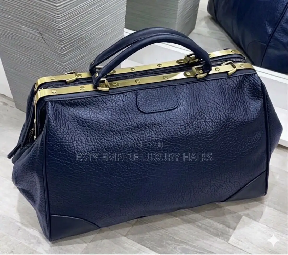 Pure Quality Leather Traveling Duffel Bag Coffee