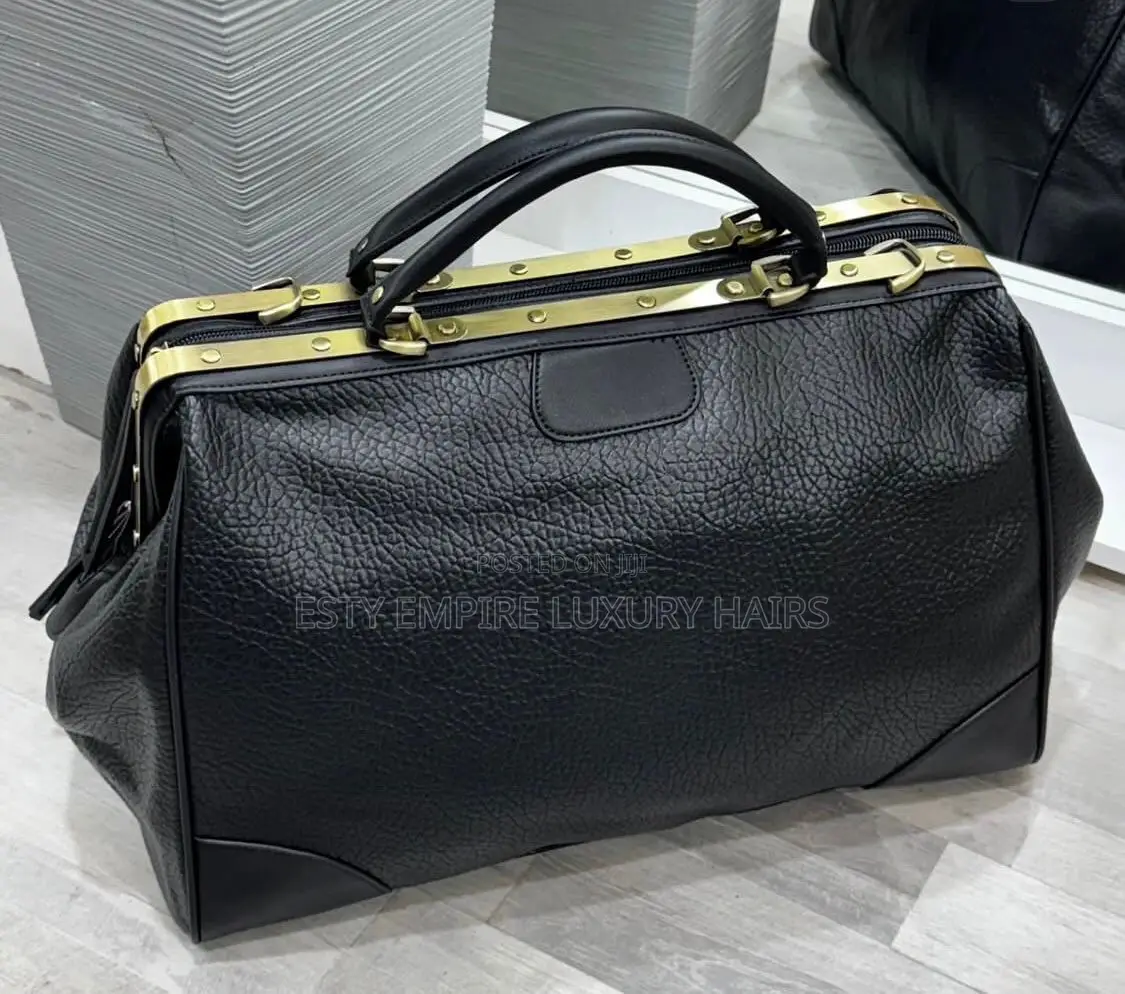 Pure Quality Leather Traveling Duffel Bag Coffee