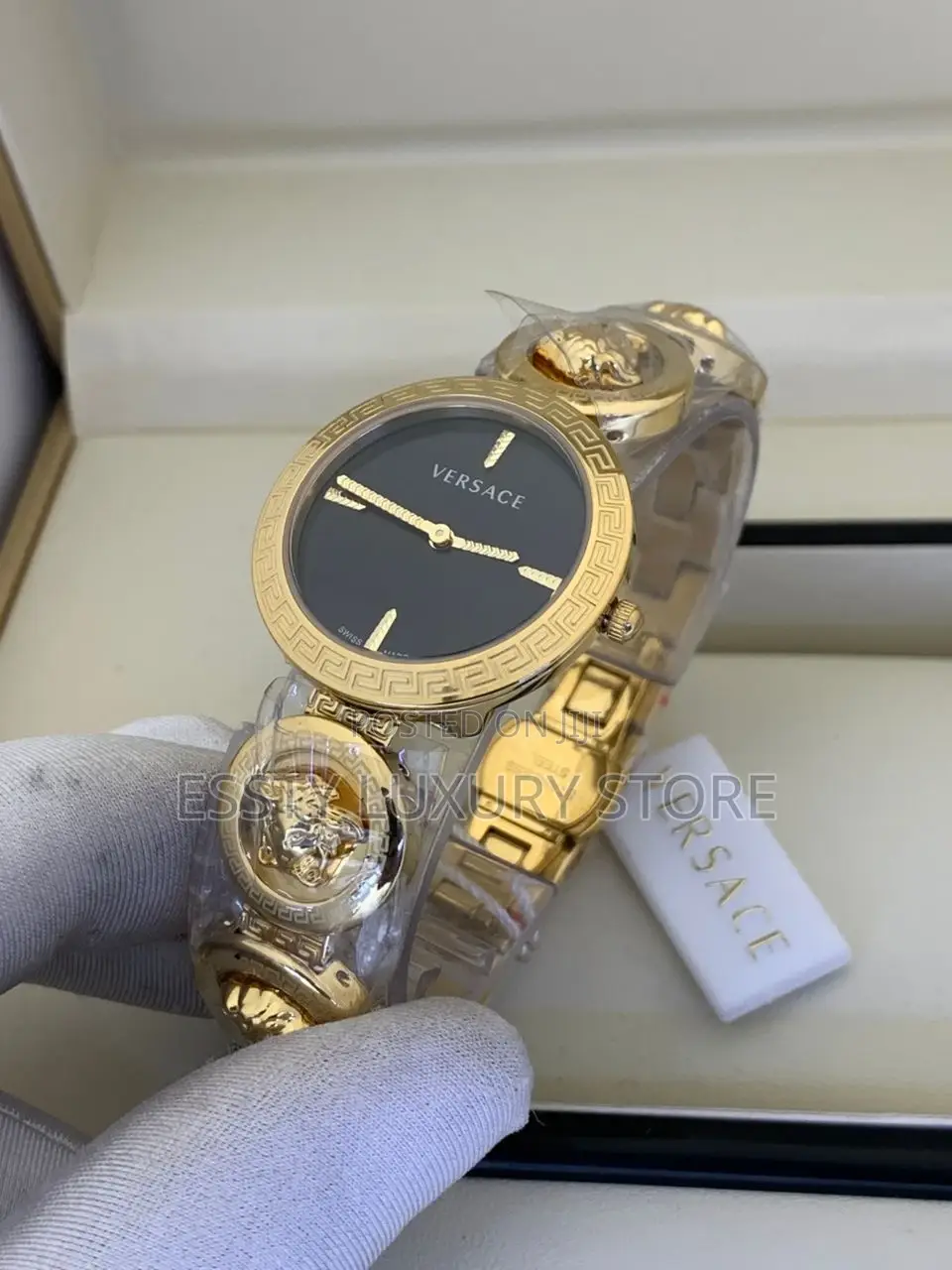 Versace Pure Quality Female Gold Chain Wrist Watch