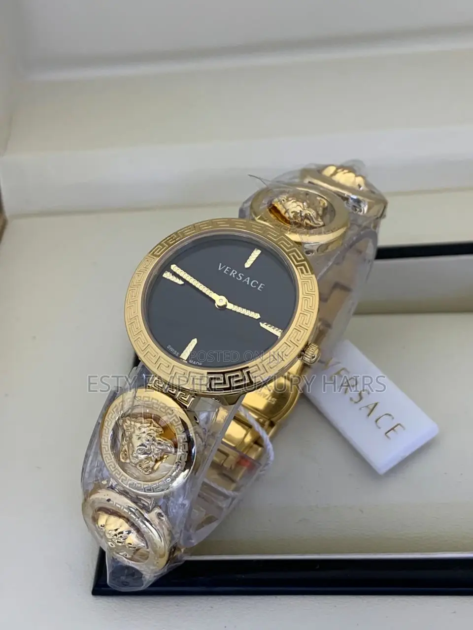 Versace Pure Quality Female Gold Chain Wrist Watch