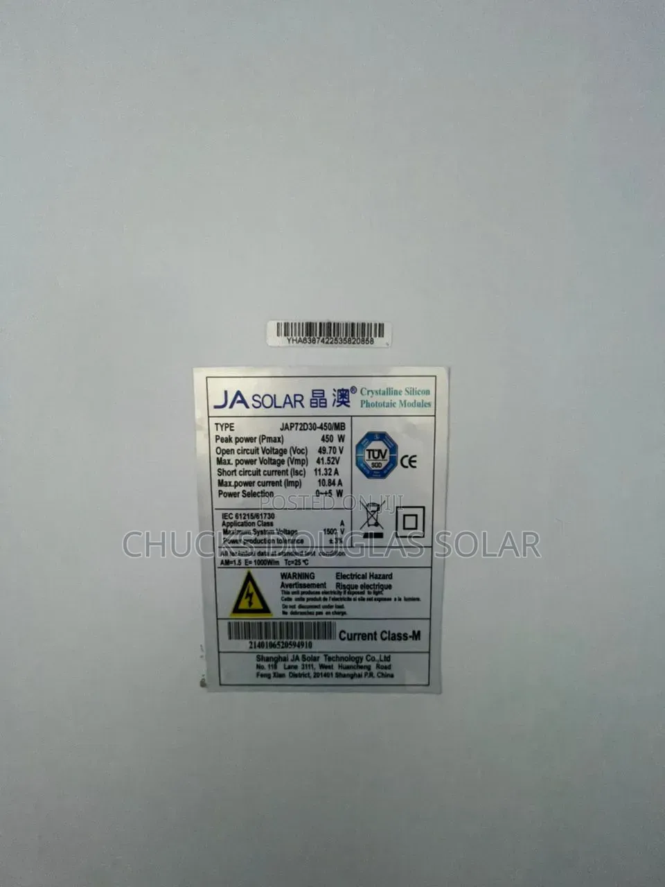 Ja Solar 450w Monocrystalline Solar Panel