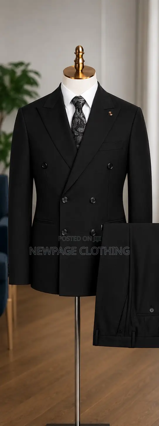Premium Black Double-Breasted Men’S Suit for Sale