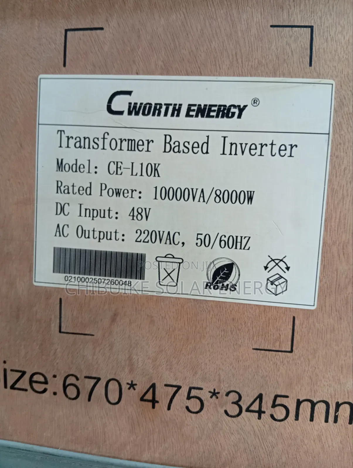 C Worth Energy Inverter 10kva/48v