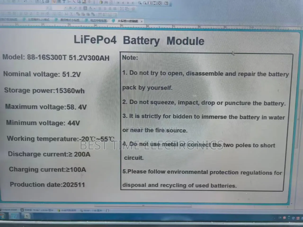 Original Lika Egatee 48v 15kwh Lifep04 Lithium Battery