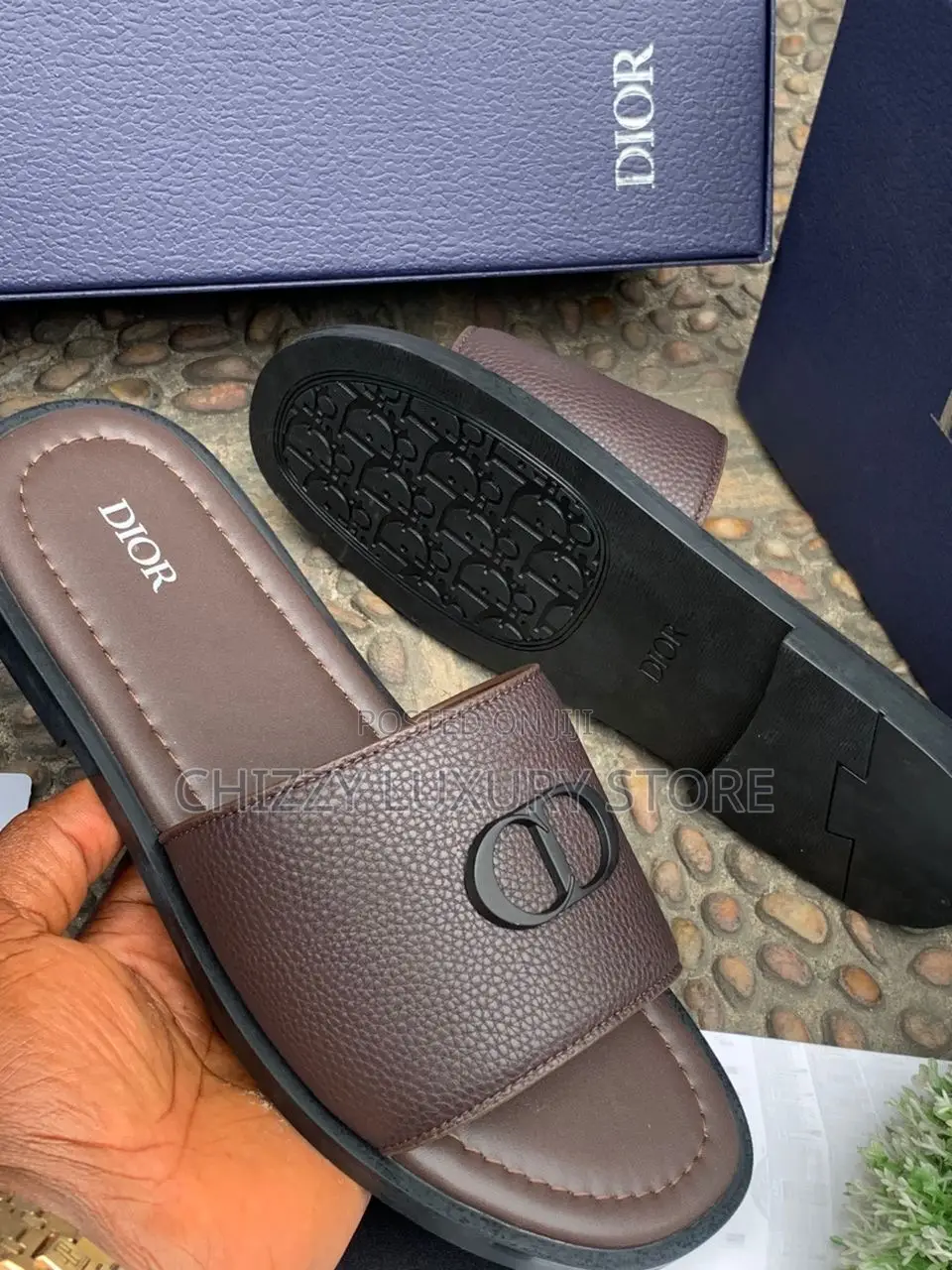 Dior Quality Luxury Men Genuine Leather Pams
