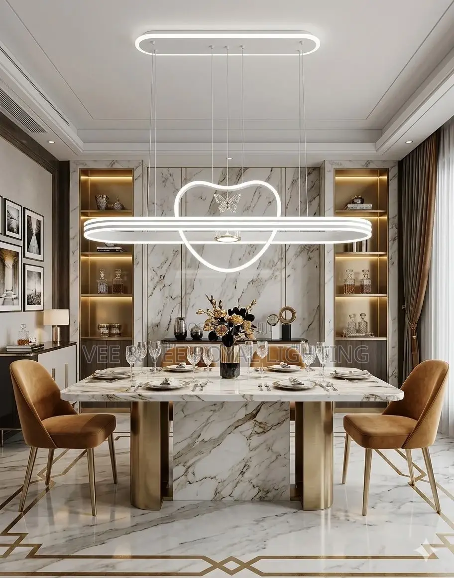 Luxury Heart Led Pendant Chandelier - For Dinning and Kitchen Light