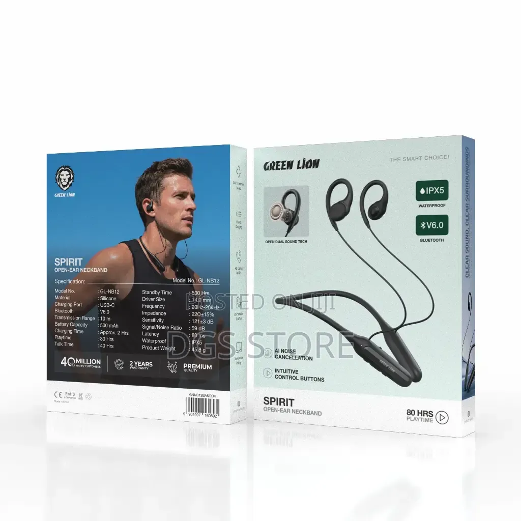 Green Lion Spirit Open Earbud Necknand