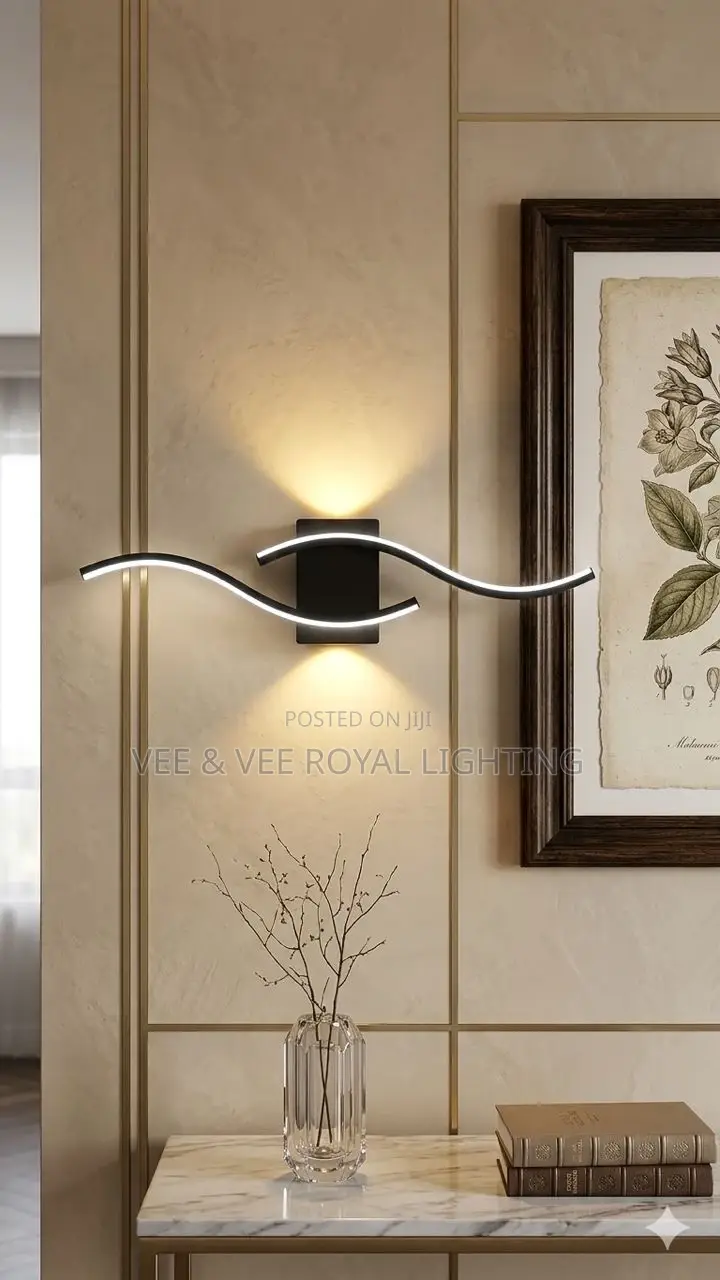 Modern Wave S-Shape Led Wall Lamp - For Sitting Room, Offices, Bedroom