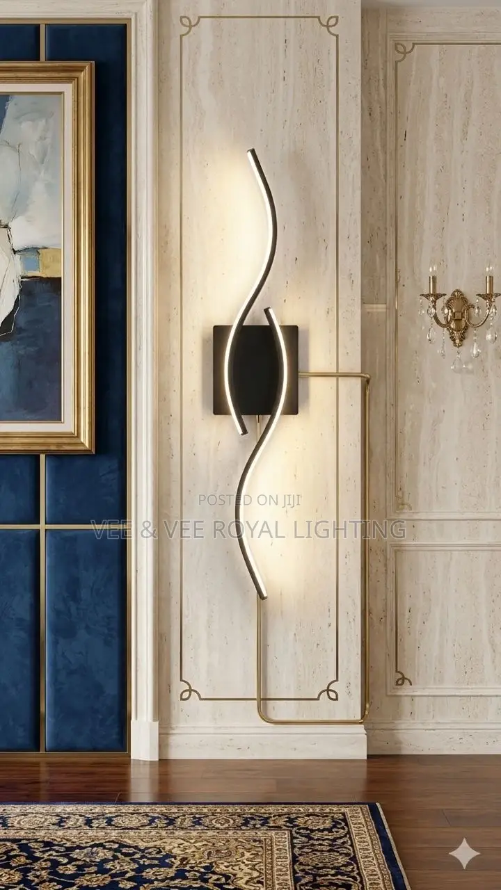 Modern Wave S-Shape Led Wall Lamp - For Sitting Room, Offices, Bedroom