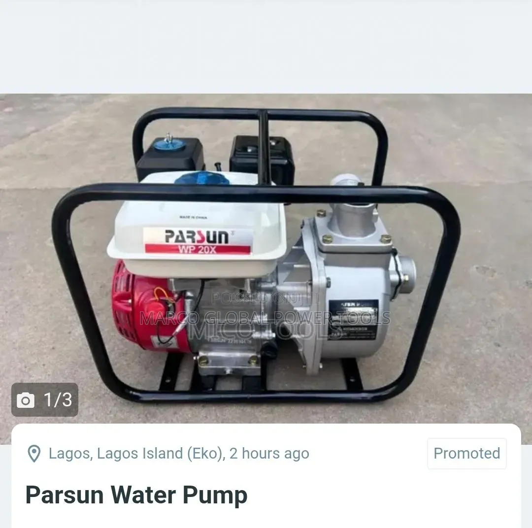 3 Inches Water Pumping Machine Parsun Water Pump Petrol Engine 7.5hp