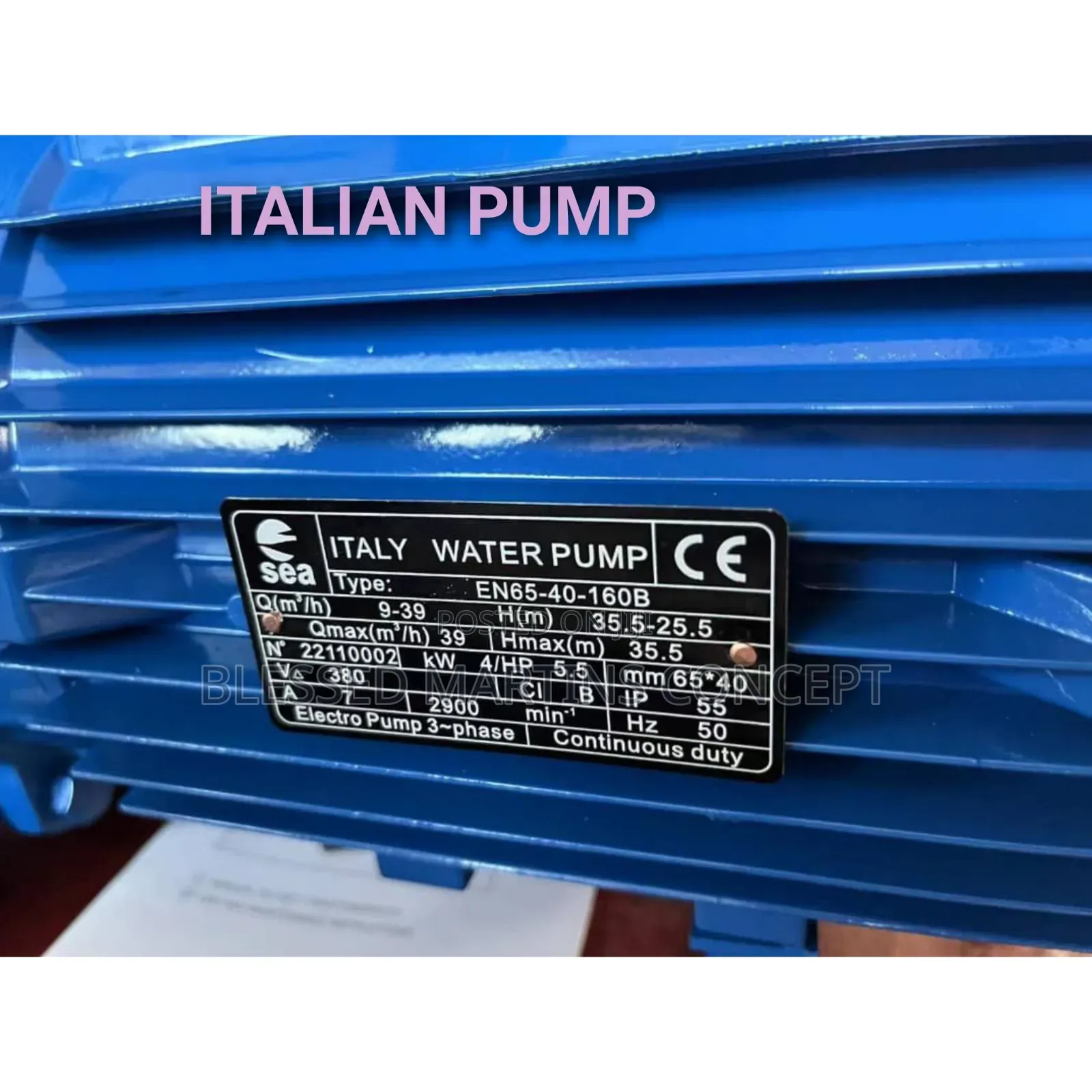 5.5hp Italy Centrifugal Pump. 100% Copper Coil