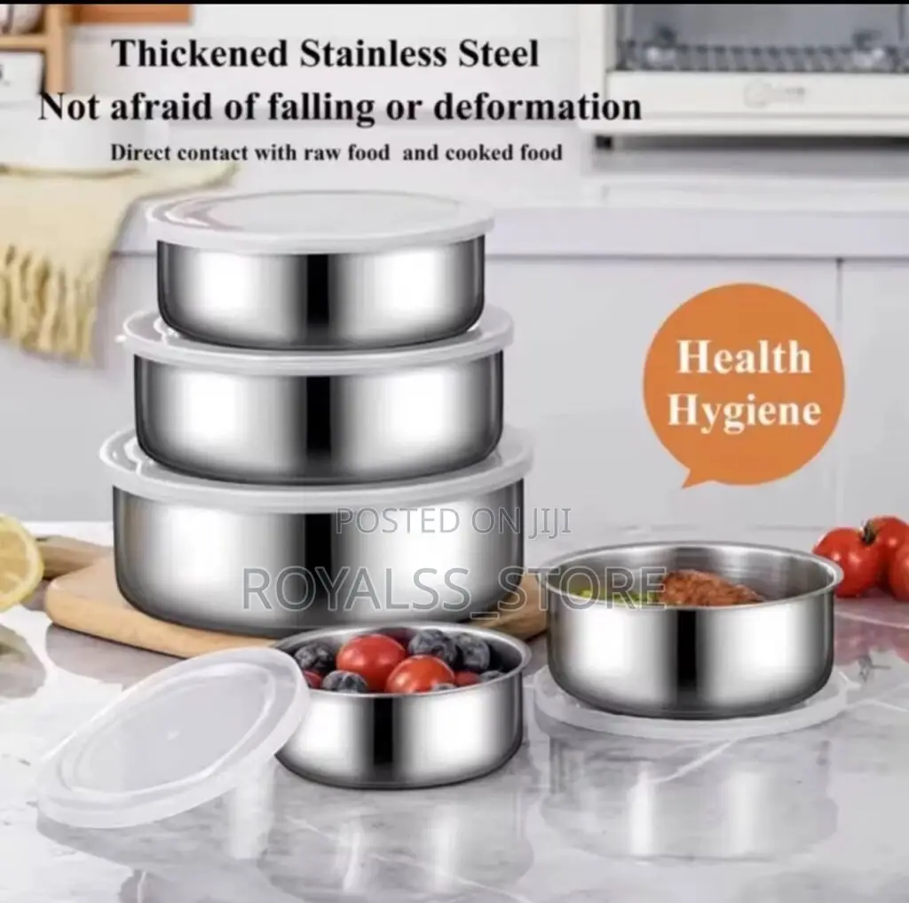 5 Set Stainless Steel Container / Refrigerator Food Storage Container