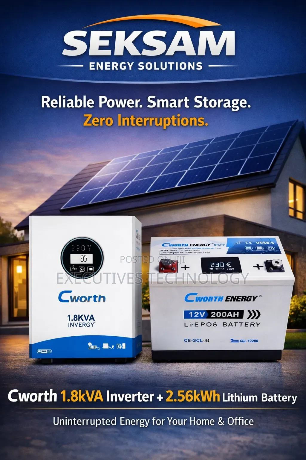 1.8kva Inverter And 2.5kwh Lithium Battery For Your Basic Appliances