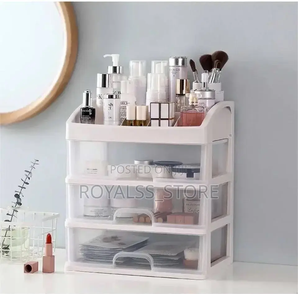 Beautiful Makeup Storage Box With 3 Drawer Cosmetic Display Cases