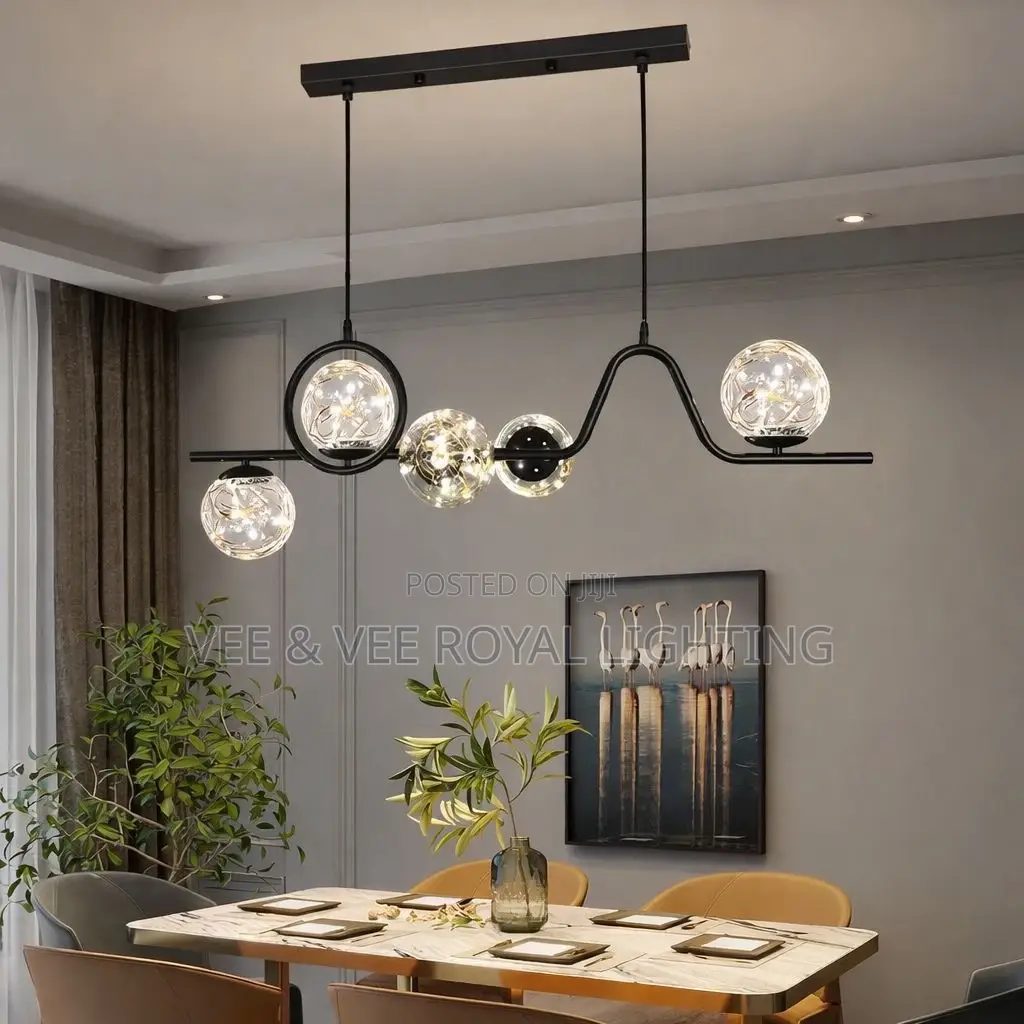 Modern Wave Ribbon Chandelier - For Dining, Kitchen, Restaurants