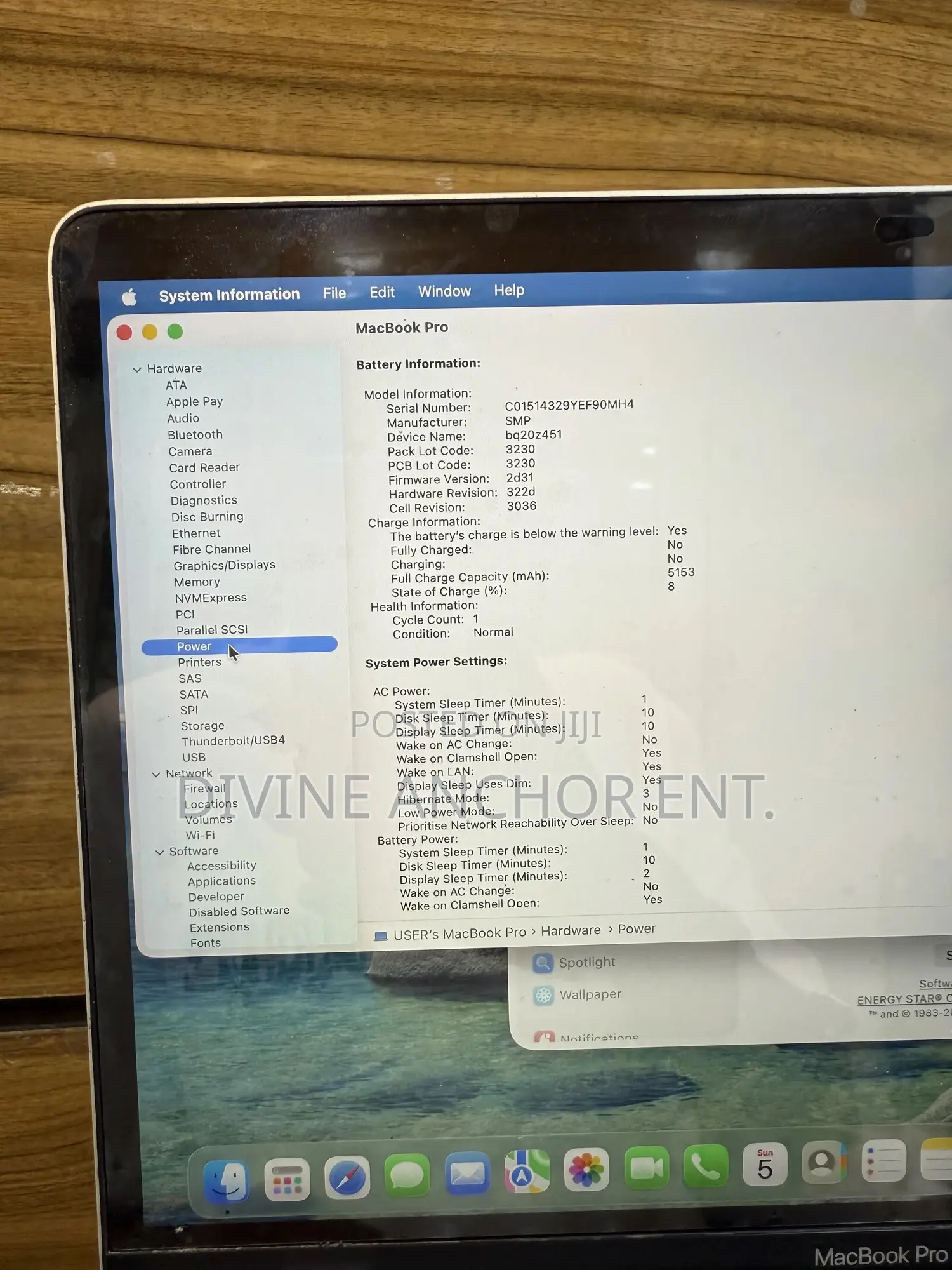 Laptop Apple MacBook Pro 2020 16GB Intel Core i5 SSD 512GB