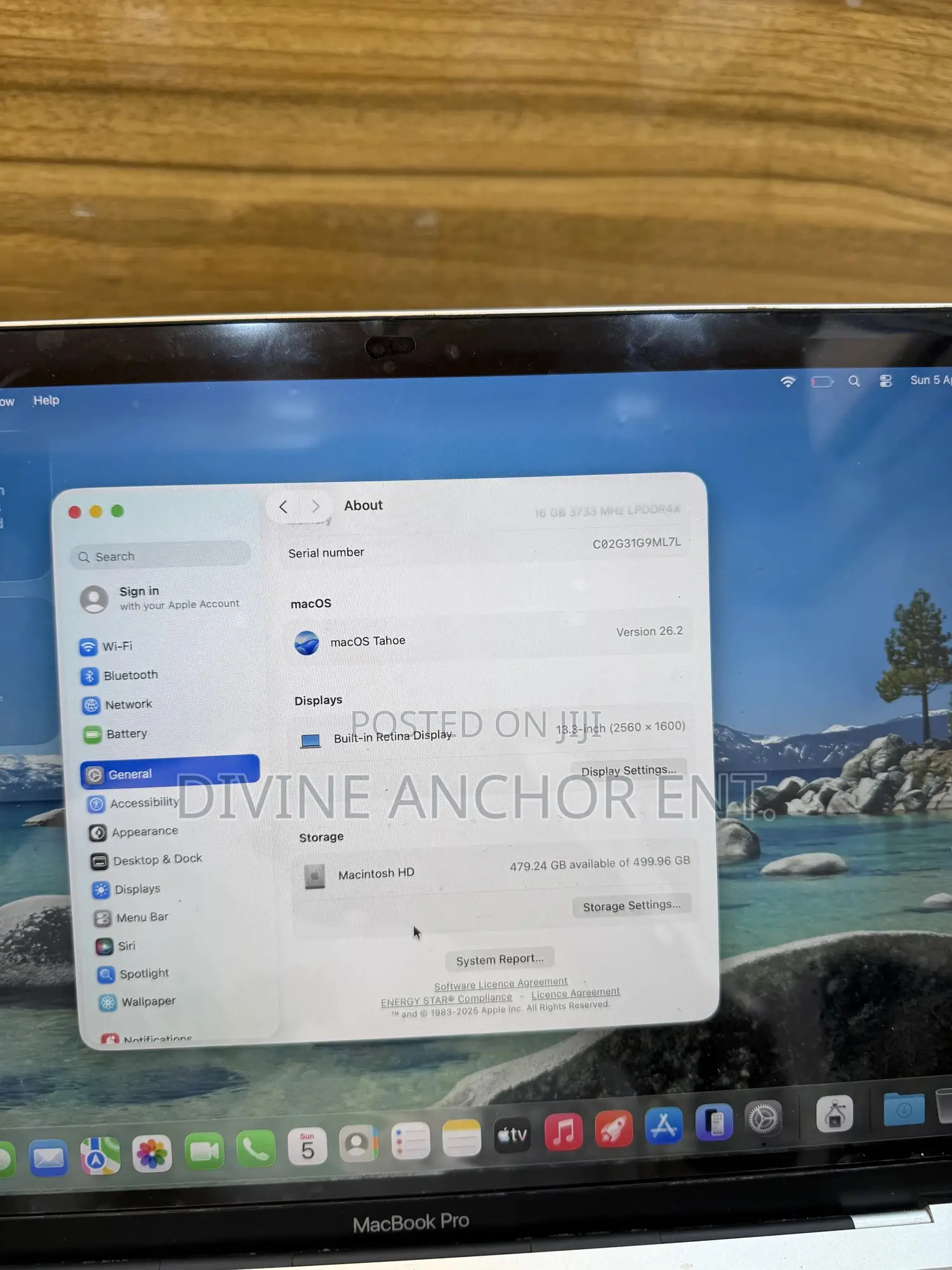 Laptop Apple MacBook Pro 2020 16GB Intel Core i5 SSD 512GB