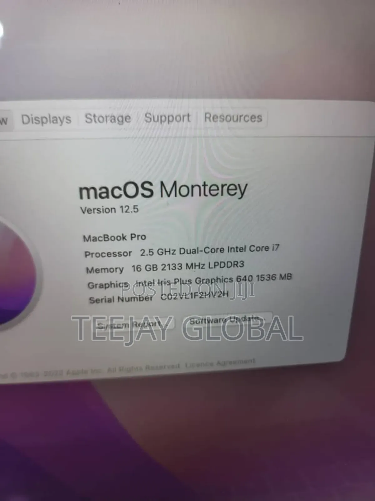 Laptop Apple MacBook Pro 2017 16GB Intel Core i7 SSD 512GB