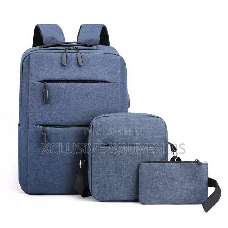 Three-piece Set Usb Laptop Backpack