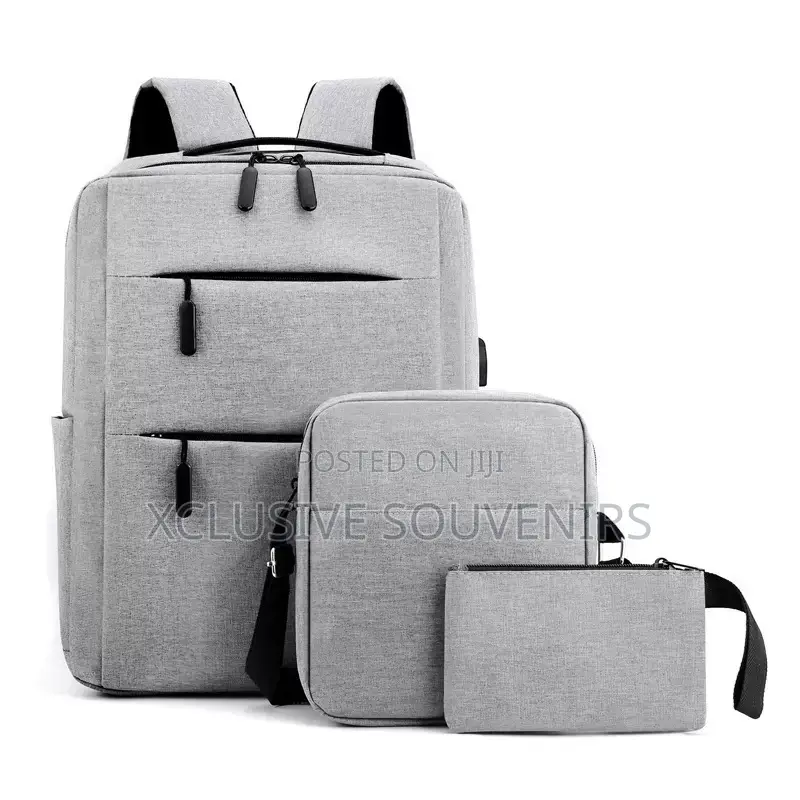 Three-piece Set Usb Laptop Backpack