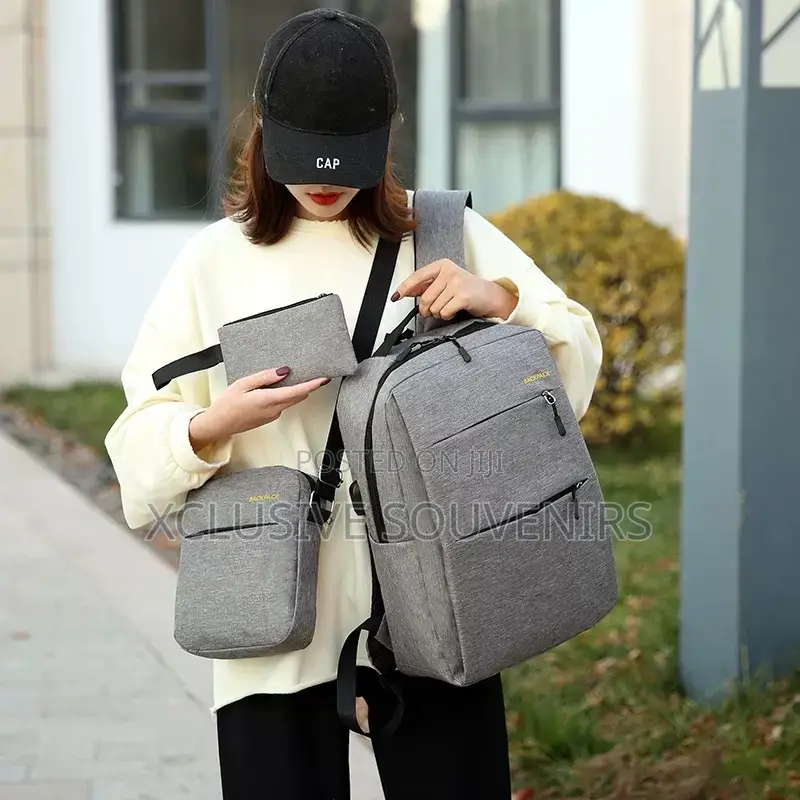 Three-piece Set Usb Laptop Backpack