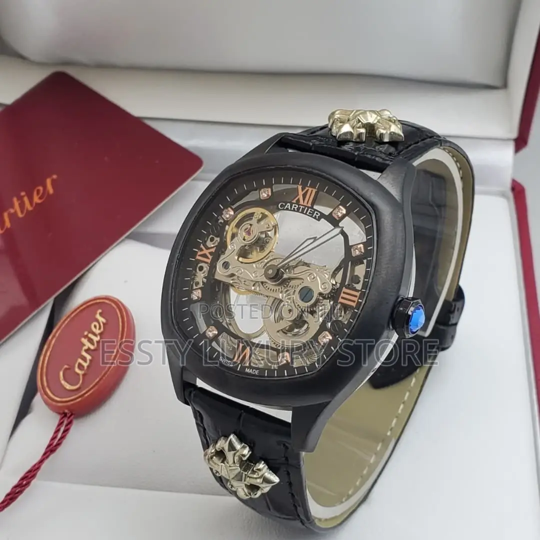 High Quality Luxury Cartier Automatic Leather Strap