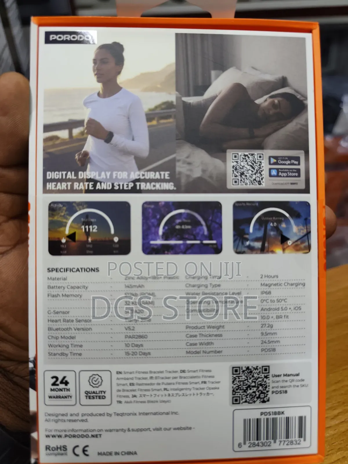 Porodo Trackfit Pro Smart Bracelet Fitness Tracker