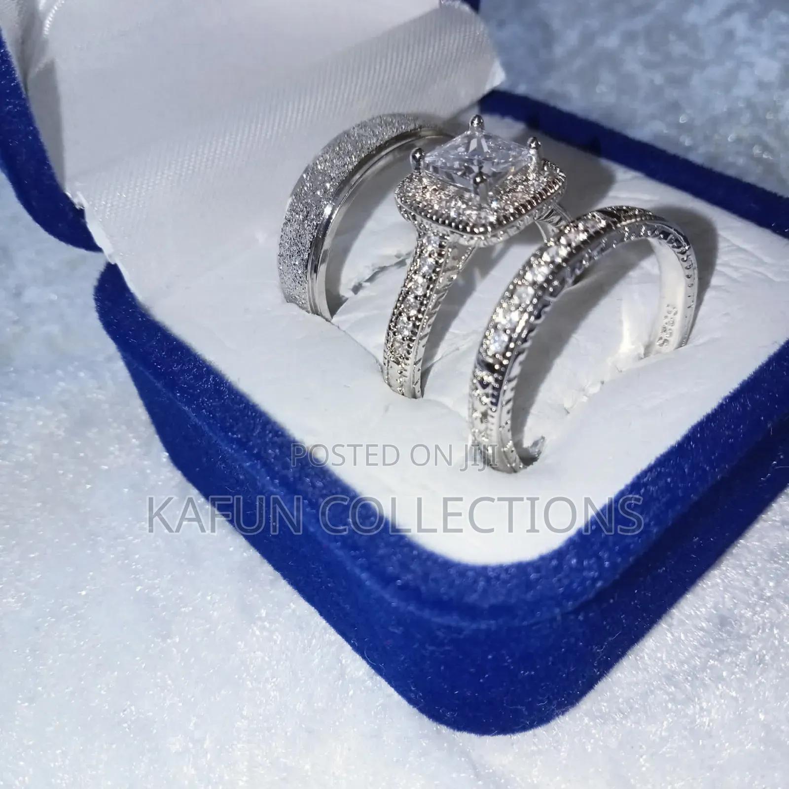 Non-Fading Titanium Steel and Zirconia, Silver Wedding Rings Set