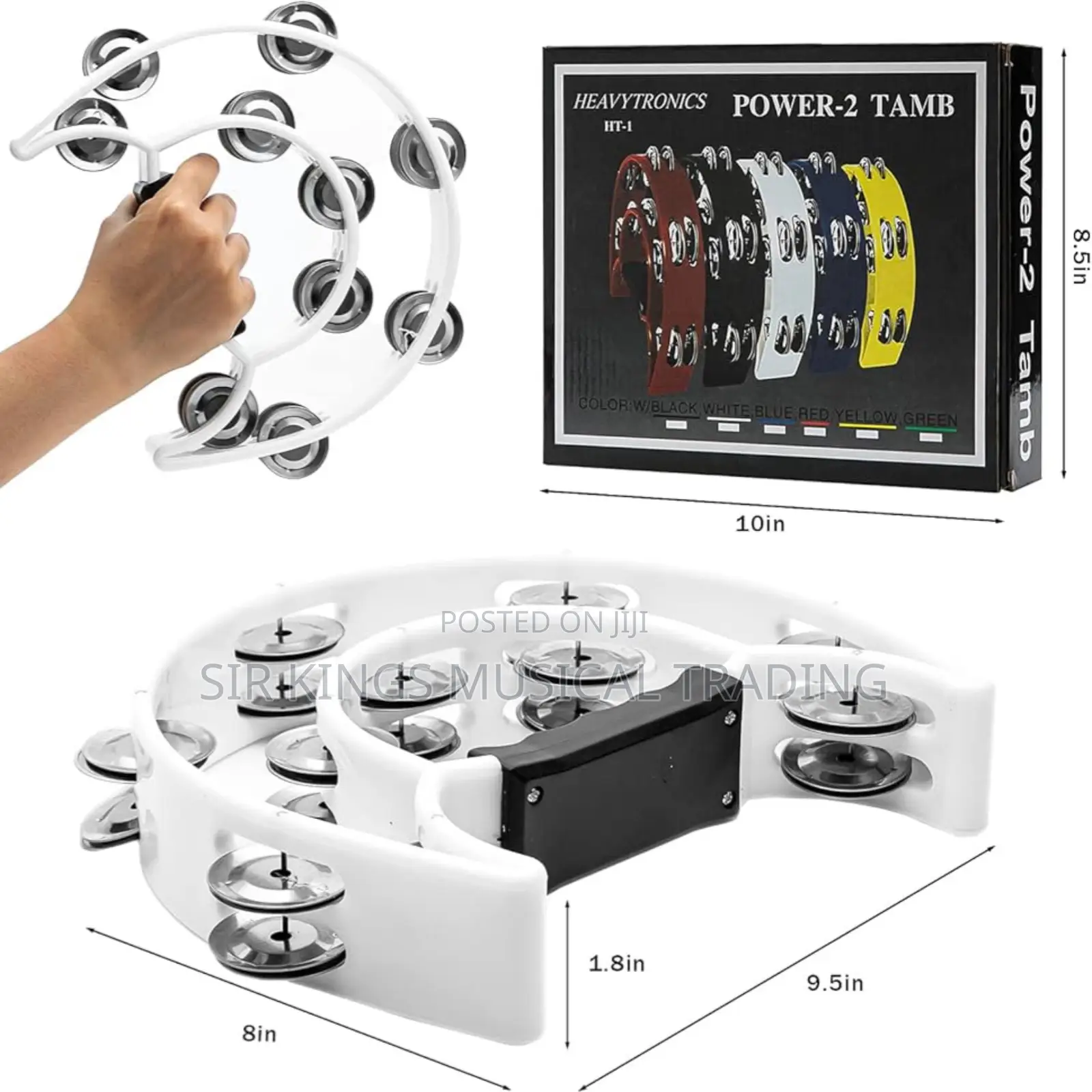 Power 2 Tambourine in Different Colors
