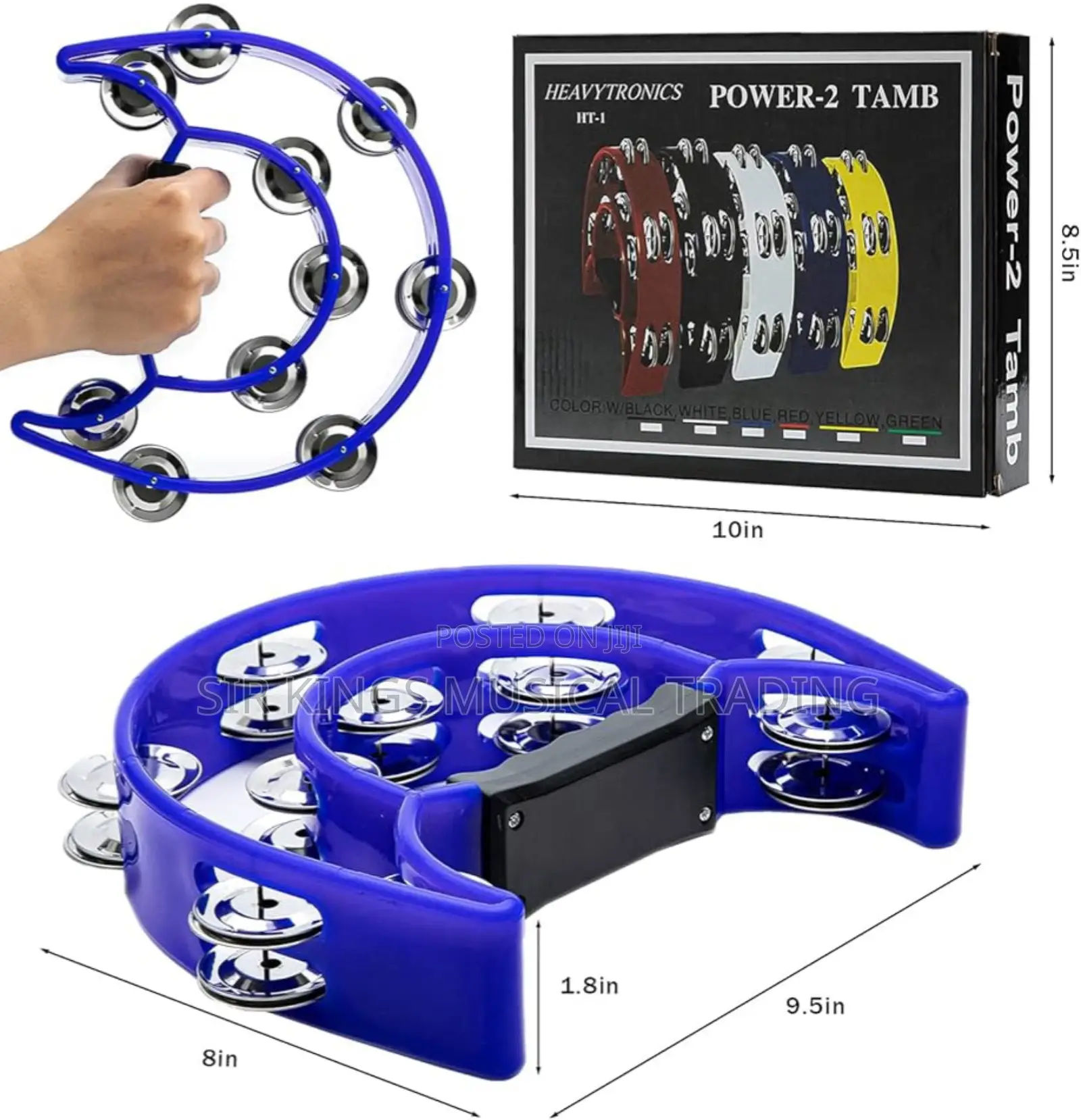 Power 2 Tambourine in Different Colors